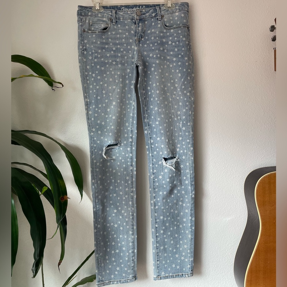Women’s ultra skinny jeans with stars - size 8